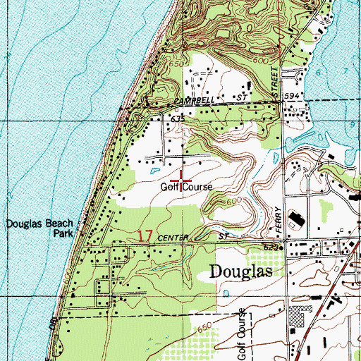 Topographic Map of West Shore Golf Club, MI