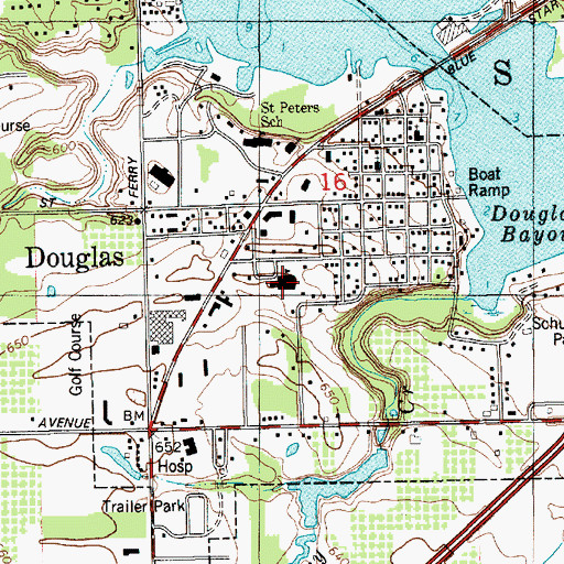 Topographic Map of Douglas Elementary School, MI