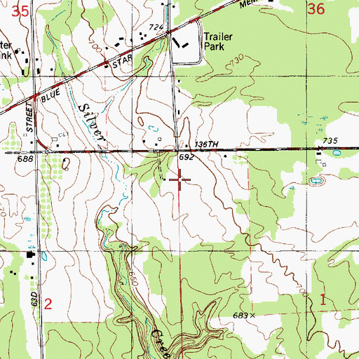 Topographic Map of Ravines Golf Course, MI