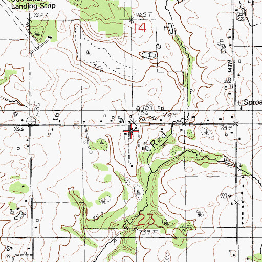 Topographic Map of Dorr Baptist Church, MI