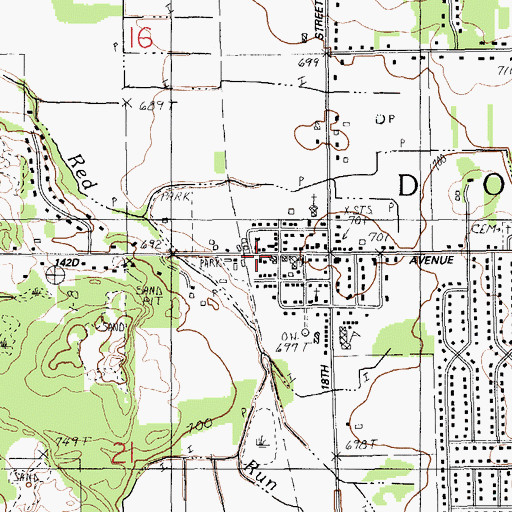 Topographic Map of Dorr Post Office, MI