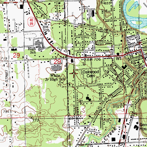 Topographic Map of Allegan Bible Church, MI