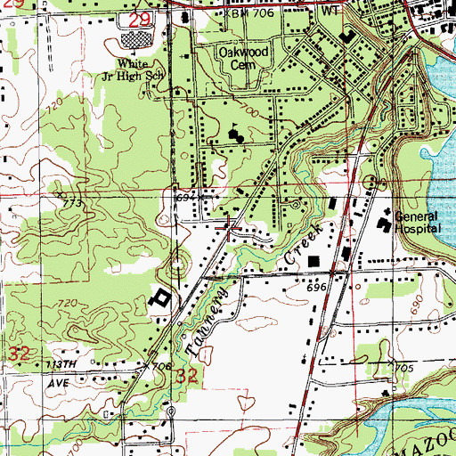 Topographic Map of Allegan Christian Reformed Church, MI