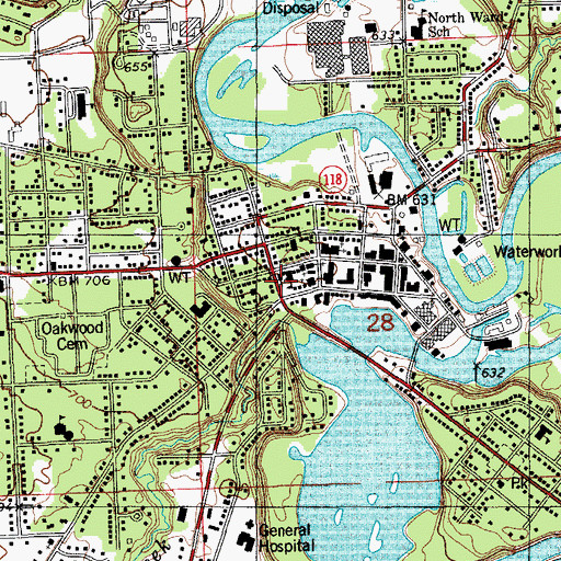 Topographic Map of Blessed Sacrament Catholic Church, MI