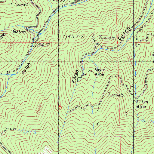 Topographic Map of Boyer Mine, CA