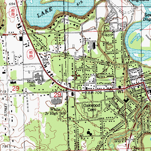 Topographic Map of Grace Community Church, MI