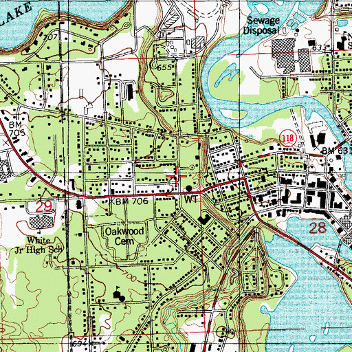 Topographic Map of Saint John's Evangelical Lutheran Church, MI