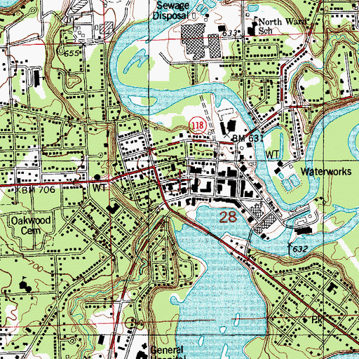 Topographic Map of United Methodist Church, MI