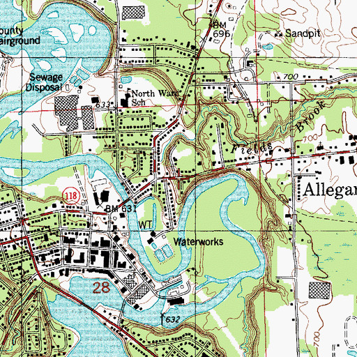 Topographic Map of Immanuel Lutheran Church, MI