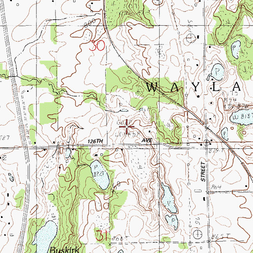 Topographic Map of Hidden Valley Golf Course, MI