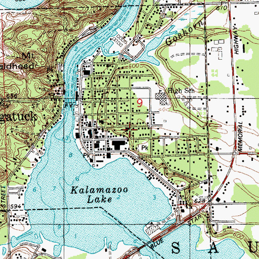 Topographic Map of First Congregational Church, MI