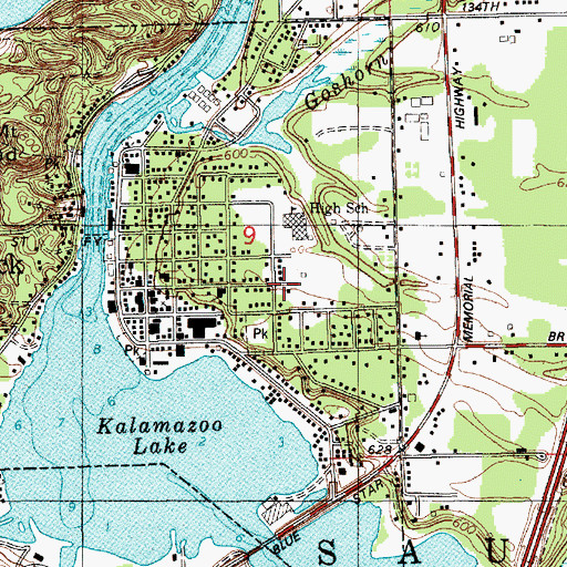 Topographic Map of All Saints Episcopal Church, MI