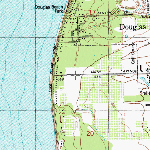 Topographic Map of Community Church of Douglas, MI