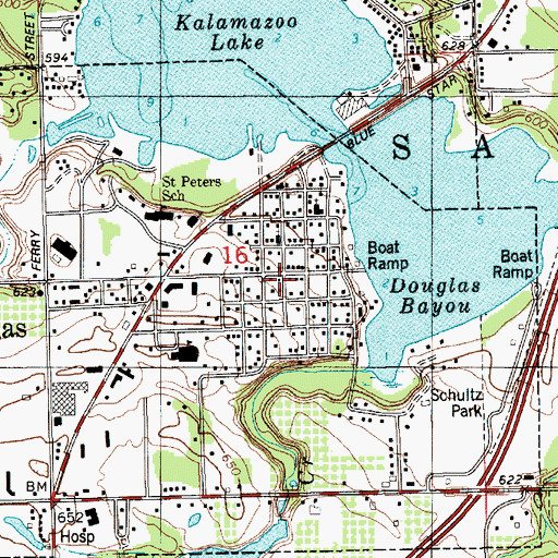 Topographic Map of Saugatuck Douglas Police Department, MI