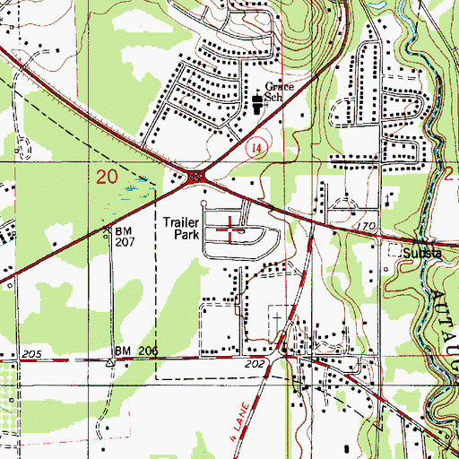 Topographic Map of King Arthur Manor, AL