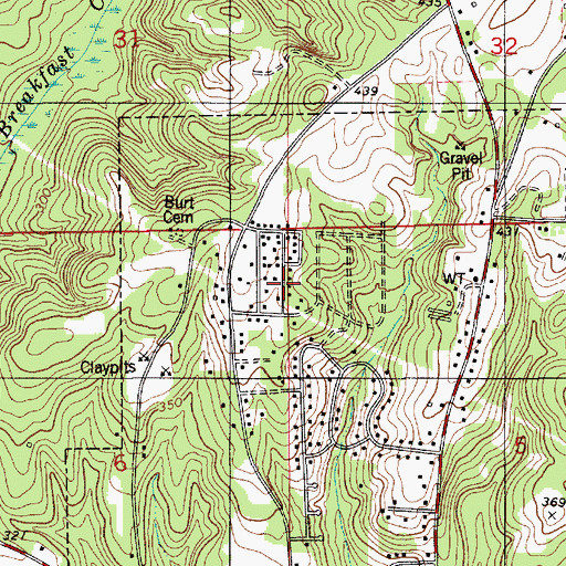 Topographic Map of Whispering Pines, AL