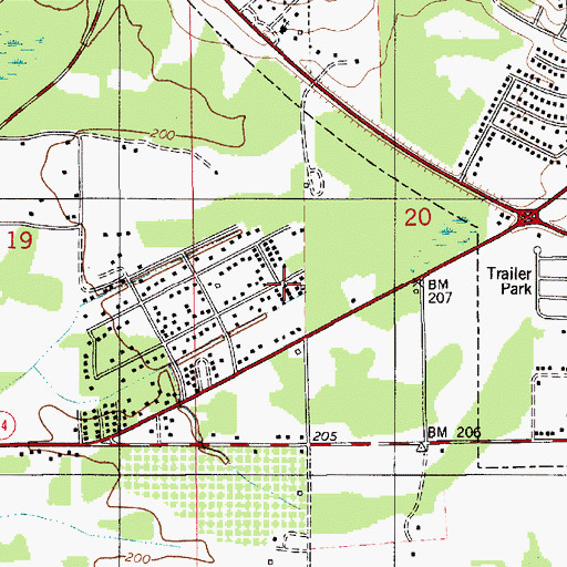 Topographic Map of Brothers Mobile Home Park, AL