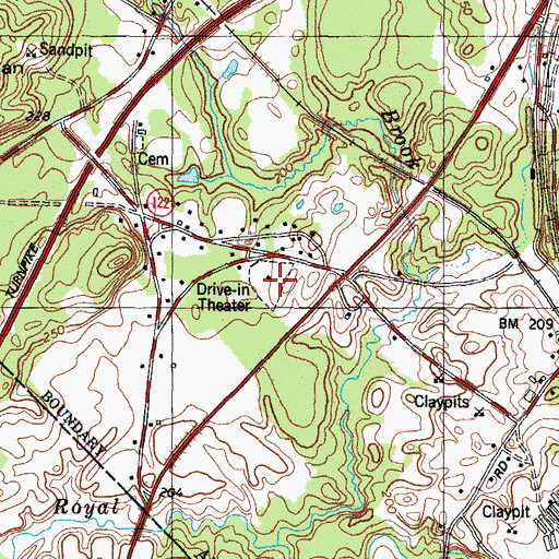 Topographic Map of Auburn Drive-In (historical), ME
