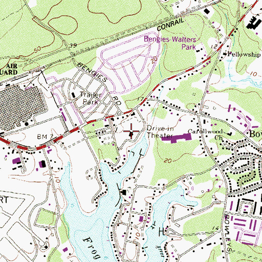 Topographic Map of Bengies Drive-In, MD