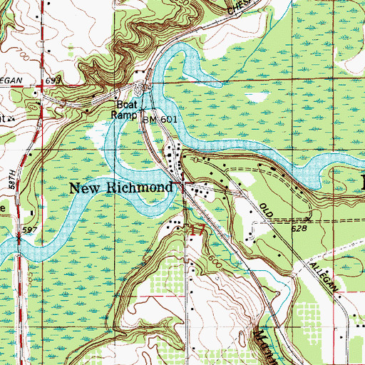 Topographic Map of New Richmond Station, MI
