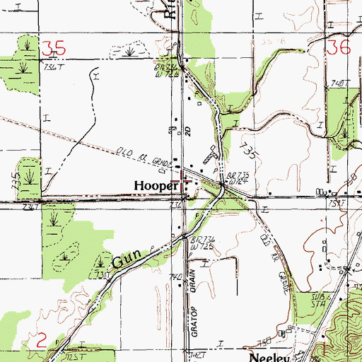 Topographic Map of Hooper Station (historical), MI