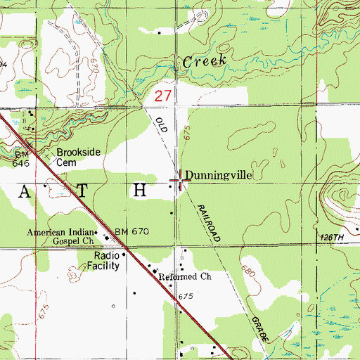 Topographic Map of Dunningville Station (historical), MI