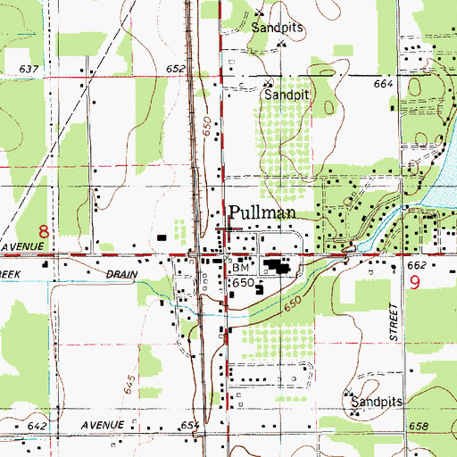 Topographic Map of Christ Gospel Church, MI