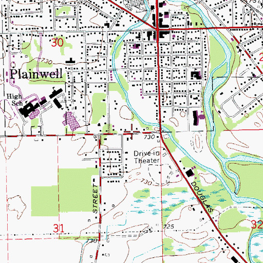 Topographic Map of Jehovah's Witness Congregation, MI