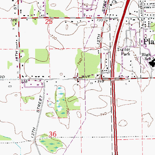 Topographic Map of Friendship Wesleyan Church, MI