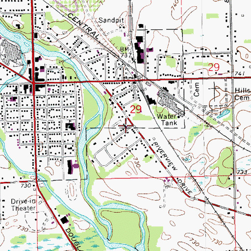 Topographic Map of Church of Christ, MI
