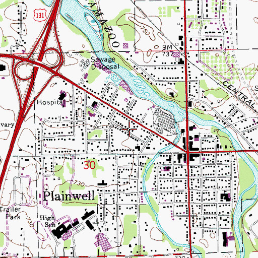 Topographic Map of Saint Stephen's Episcopal Church, MI