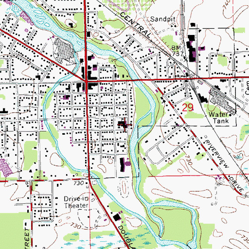 Topographic Map of Gilkey Elementary School, MI
