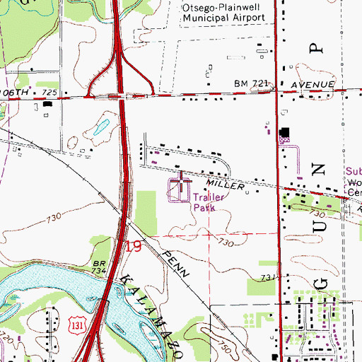 Topographic Map of Gun River West Mobile Home Park, MI