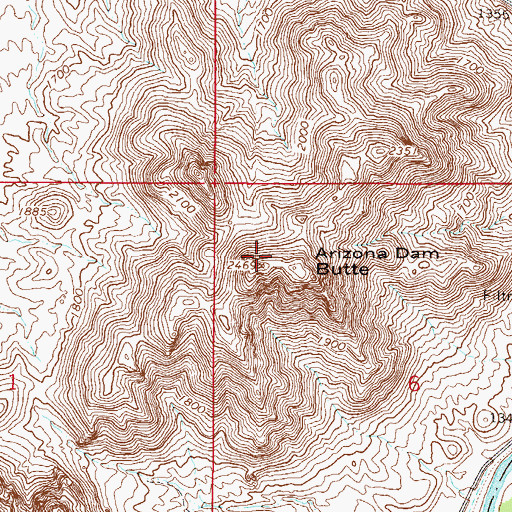Topographic Map of Arizona Dam Butte, AZ