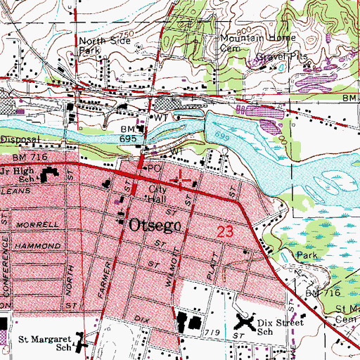 Topographic Map of United Methodist Church, MI
