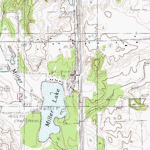 Topographic Map of Miller Lake Campground, MI