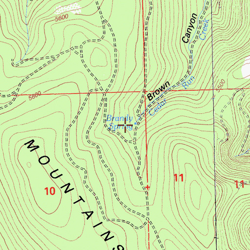 Topographic Map of Brandy Spring, CA