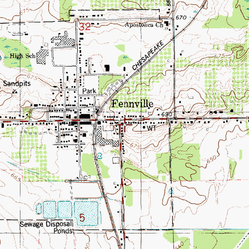 Topographic Map of Immanuel Reformed Church, MI