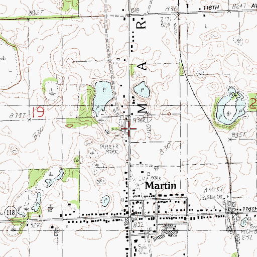Topographic Map of Little Gem Mobile Home Court, MI