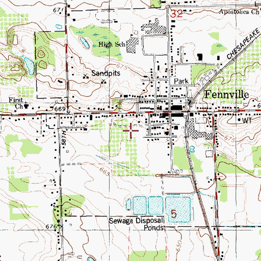 Topographic Map of Fennville Area Fire Department, MI