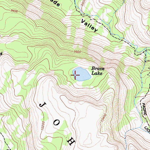 Topographic Map of Brave Lake, CA