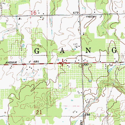 Topographic Map of Campit Camp Ground, MI