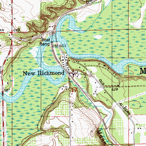 Topographic Map of New Richmond Baptist Church, MI