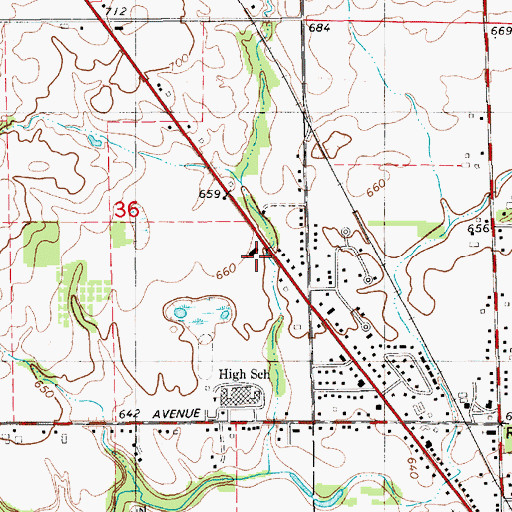 Topographic Map of Hamilton Baptist Church, MI