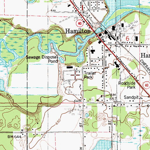 Topographic Map of Riverview Mobile Home Park, MI