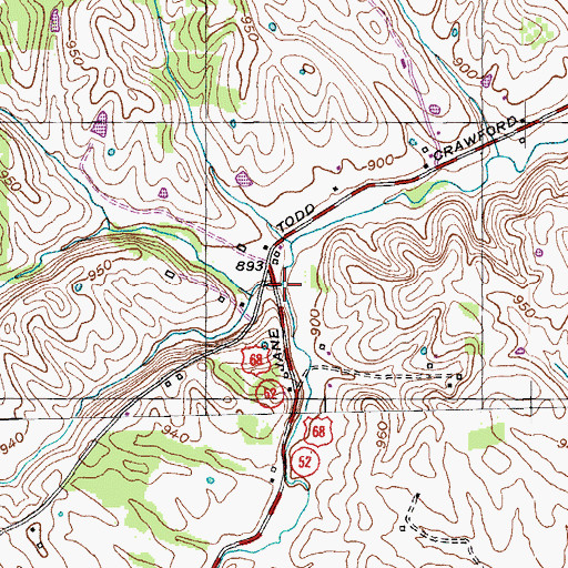 Topographic Map of Sergeant Hart Creek, KY