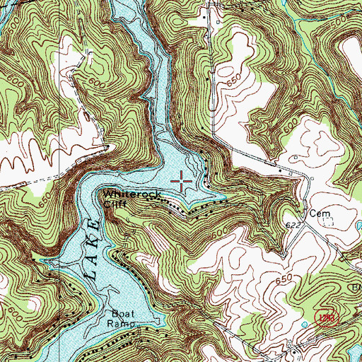 Topographic Map of Whiskey Bay, KY