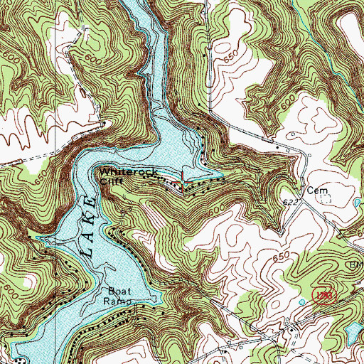 Topographic Map of Whiskey Bay, KY