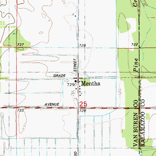 Topographic Map of Metha Station (historical), MI