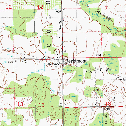 Topographic Map of Berlamont Station (historical), MI